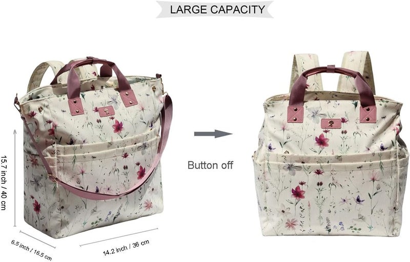 ESVAN Diaper Tote Bag Totepack Backpack Crossbody Bag 3 in 1 for Women Laptop Backpack Multifunctional with Insulated Pockets - Image 2